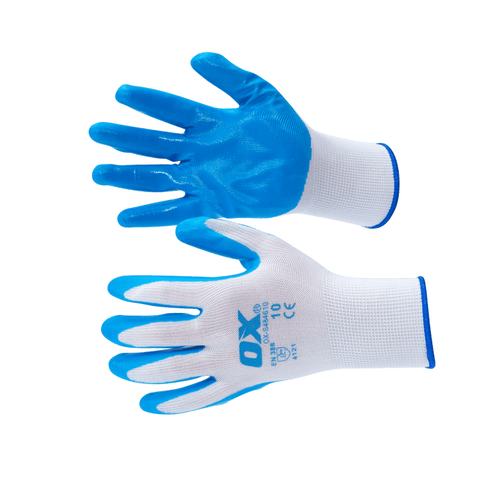 OX 5PK Polyester Lined Nitrile Glove - XL